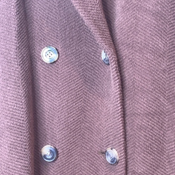 Les Copains || Brown Vintage Made in Italy Wool Textured Herringbone Coat L/XL - Picture 9 of 17